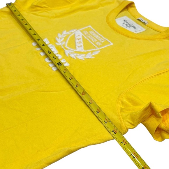 Y2K Abercrombie & Fitch Sun Yellow Muscle Tee Embroidered Collegiate Men's XXL - Picture 7 of 8